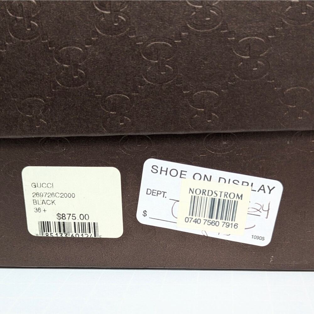 Gucci Betty High Heel Platform Bootie Size 36.5 | 6.5 Black Suede Bamboo Tassel - Picture 10 of 16